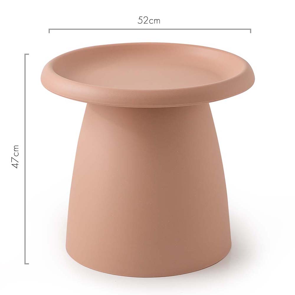 ArtissIn Coffee Table Mushroom Nordic Round Small Side Table 50CM Pink-Furniture > Living Room - Peroz Australia - Image - 2