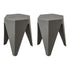 ArtissIn Set of 2 Puzzle Stool Plastic Stacking Bar Stools Dining Chairs Kitchen Grey-Furniture > Bar Stools & Chairs - Peroz Australia - Image - 1
