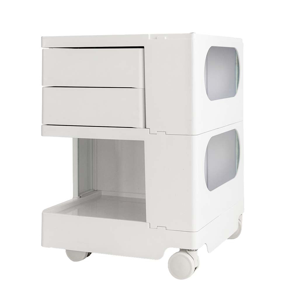 ArtissIn Bedside Table Side Tables Nightstand Organizer Replica Boby Trolley 3Tier White-Bedside Tables - Peroz Australia - Image - 2