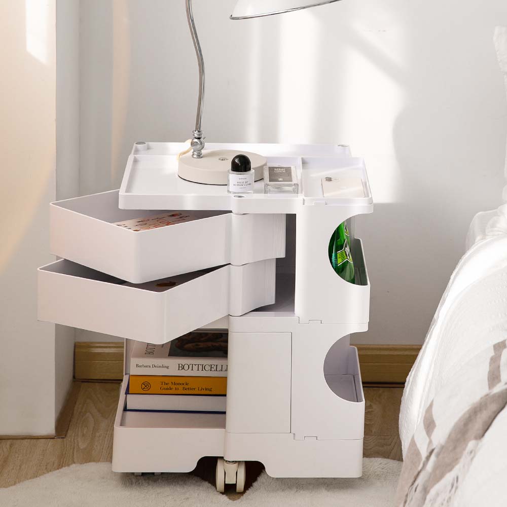 ArtissIn Bedside Table Side Tables Nightstand Organizer Replica Boby Trolley 3Tier White-Bedside Tables - Peroz Australia - Image - 6