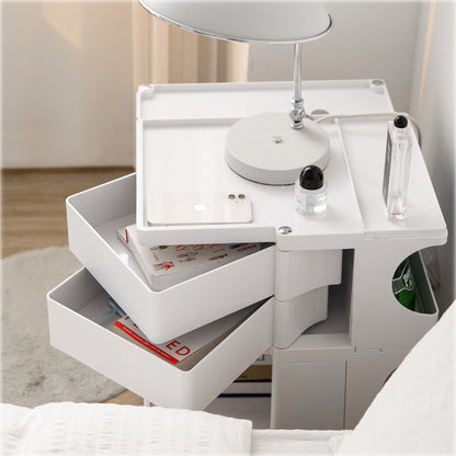 ArtissIn Bedside Table Side Tables Nightstand Organizer Replica Boby Trolley 3Tier White-Bedside Tables - Peroz Australia - Image - 7