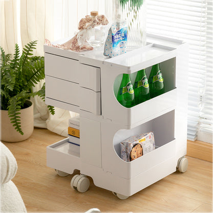 ArtissIn Bedside Table Side Tables Nightstand Organizer Replica Boby Trolley 3Tier White-Bedside Tables - Peroz Australia - Image - 1