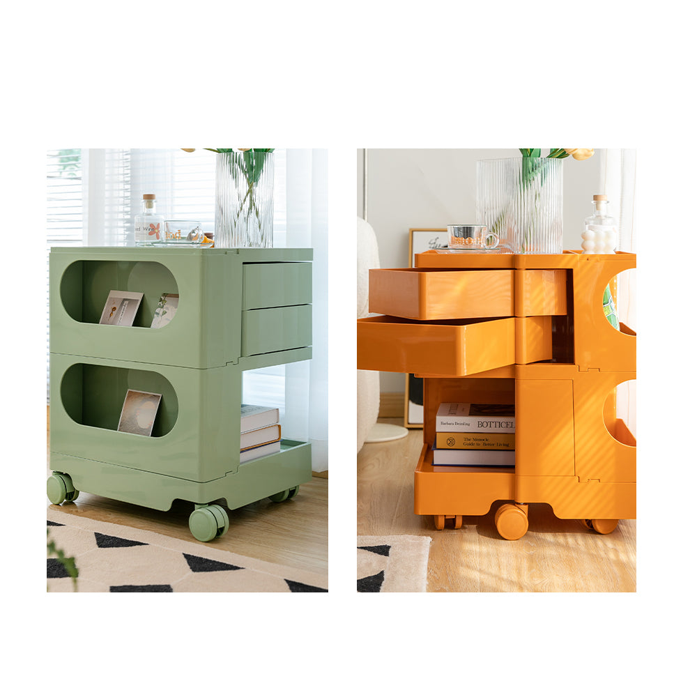 ArtissIn Bedside Table Side Tables Nightstand Organizer Replica Boby Trolley 3Tier White-Bedside Tables - Peroz Australia - Image - 8