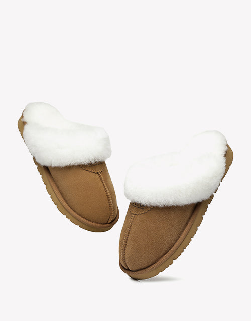 Australian Shepherd Australia Double Faced Sheepskin Wool UGG Unisex Slippers Hedy-Slippers-PEROZ Accessories