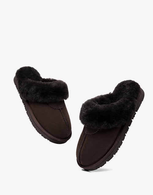 Australian Shepherd Australia Double Faced Sheepskin Wool UGG Unisex Slippers Hedy-Slippers-PEROZ Accessories