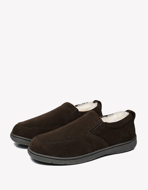 Australian Shepherd AS Men Ugg Moccasin Dino Slipper Sheepskin Wool-Loafers &amp; Moccasins-PEROZ Accessories