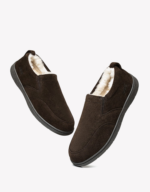 Australian Shepherd AS Men Ugg Moccasin Dino Slipper Sheepskin Wool-Loafers &amp; Moccasins-PEROZ Accessories