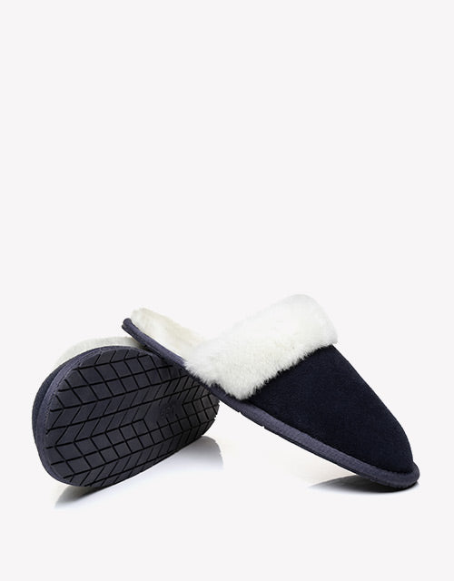 Australian Shepherd Cow Suede Upper Wool Lining UGG Slipper Lassie Water Resistant-Slippers-PEROZ Accessories