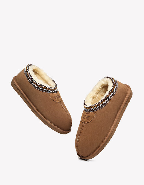 Australian Shepherd Unisex Ankle UGG Slippers Venus Double Face Sheepskin Home Slippers-Slippers-PEROZ Accessories