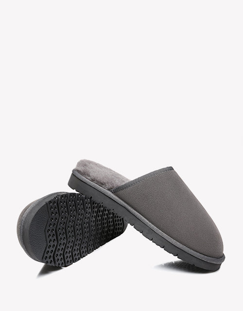 Australian Shepherd UGG Men Scuffs Slippers Sheepskin-Slippers-PEROZ Accessories