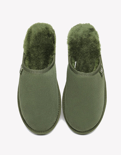Australian Shepherd UGG Men Scuffs Slippers Sheepskin-Slippers-PEROZ Accessories