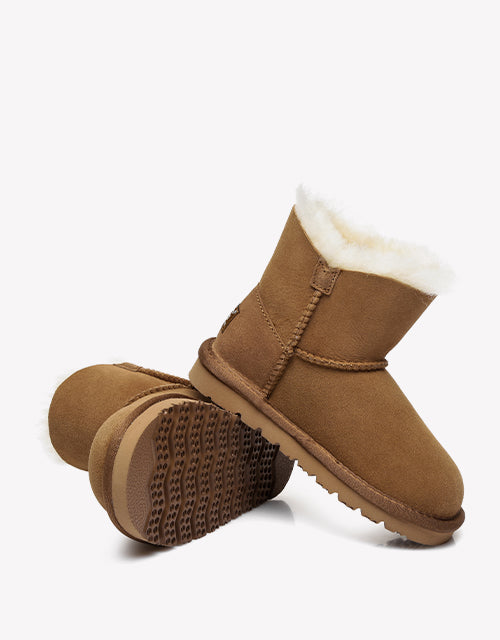 Australian Shepherd Kids Mini Button UGG BOOTS-Kid Boots-PEROZ Accessories