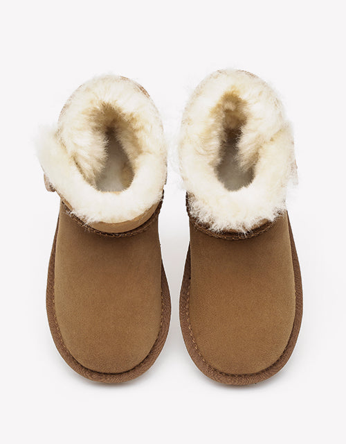 Australian Shepherd Kids Mini Button UGG BOOTS-Kid Boots-PEROZ Accessories