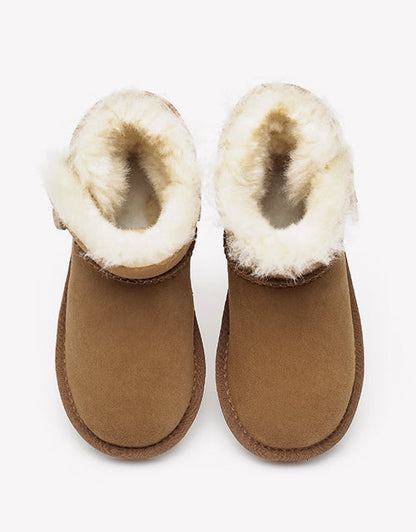 Australian Shepherd Kids Mini Button UGG BOOTS-Kid Boots-PEROZ Accessories