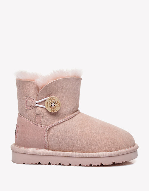 Australian Shepherd Kids Mini Button UGG BOOTS-Kid Boots-PEROZ Accessories