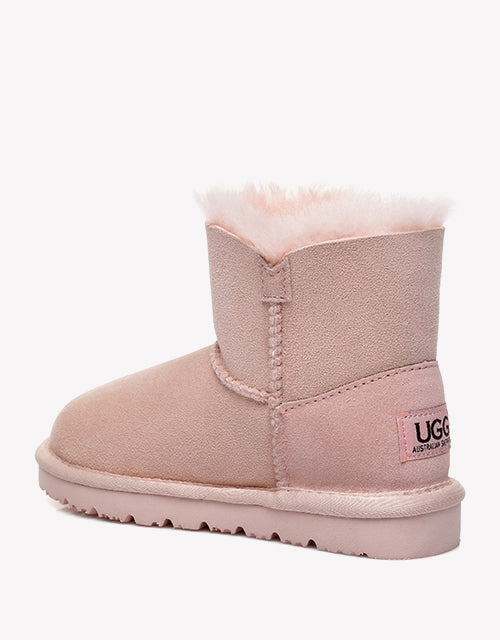 Australian Shepherd Kids Mini Button UGG BOOTS-Kid Boots-PEROZ Accessories