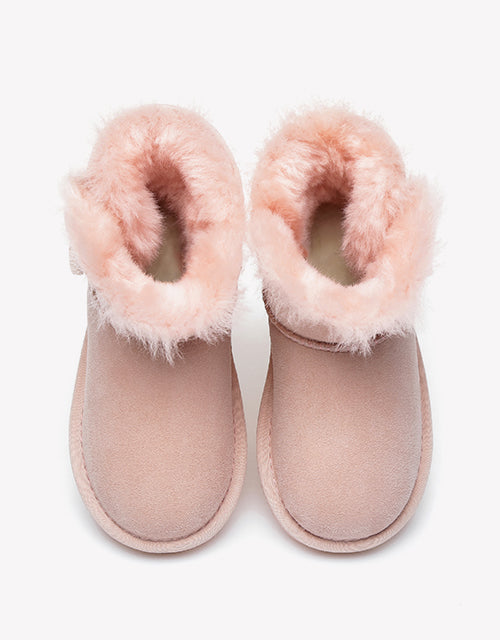 Australian Shepherd Kids Mini Button UGG BOOTS-Kid Boots-PEROZ Accessories