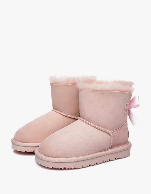 Australian Shepherd Kids Ugg Boots Mini Back Bow Boots-Kid Boots-PEROZ Accessories