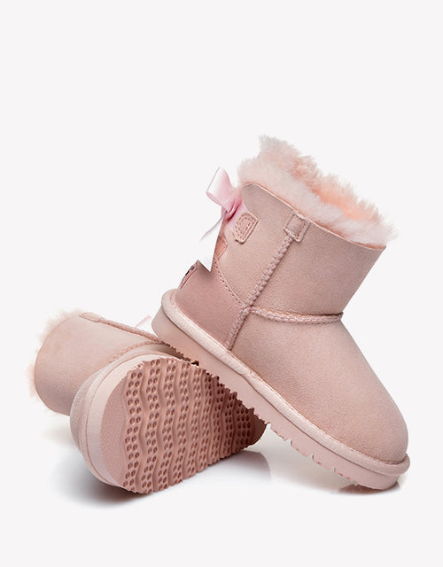 Australian Shepherd Kids Ugg Boots Mini Back Bow Boots-Kid Boots-PEROZ Accessories