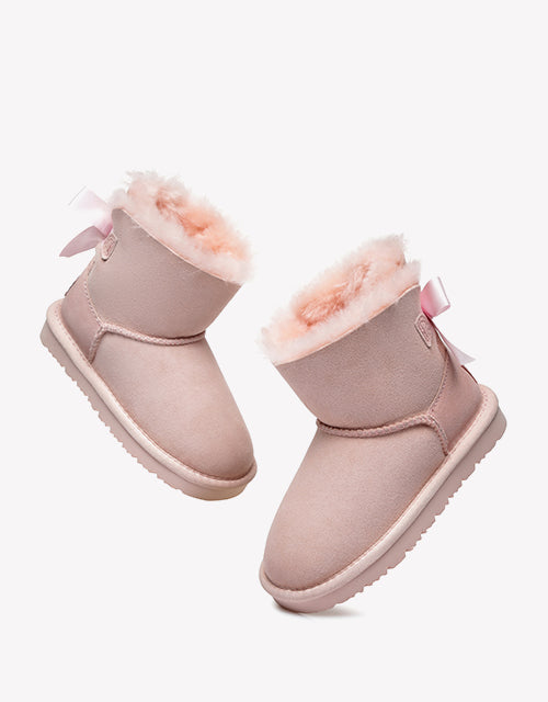 Australian Shepherd Kids Ugg Boots Mini Back Bow Boots-Kid Boots-PEROZ Accessories