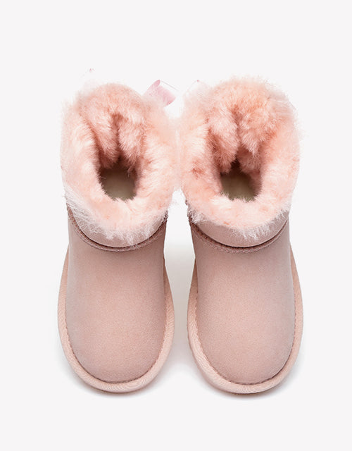 Australian Shepherd Kids Ugg Boots Mini Back Bow Boots-Kid Boots-PEROZ Accessories