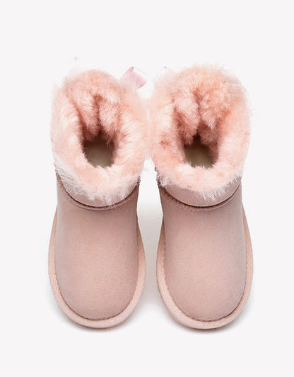 Australian Shepherd Kids Ugg Boots Mini Back Bow Boots-Kid Boots-PEROZ Accessories