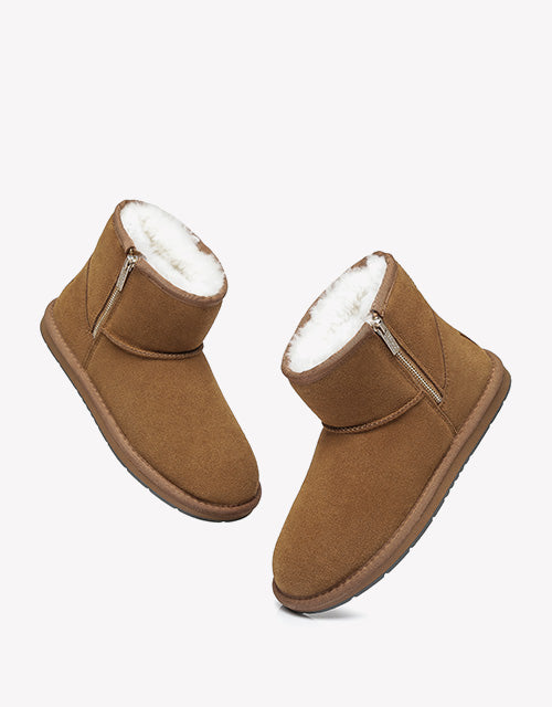 Australian Shepherd Mini Zipper UGG Boots-Boots-PEROZ Accessories