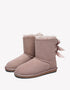 Australian Shepherd Women Short Ugg Boots with Double Back Bow Sheepskin Wool-Boots-PEROZ Accessories