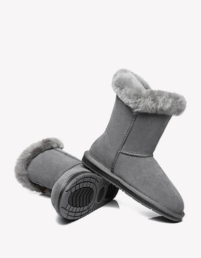 Australian Shepherd UGG Women Short Boots Talia Sheepskin Horn Toggle Closure-Boots-PEROZ Accessories