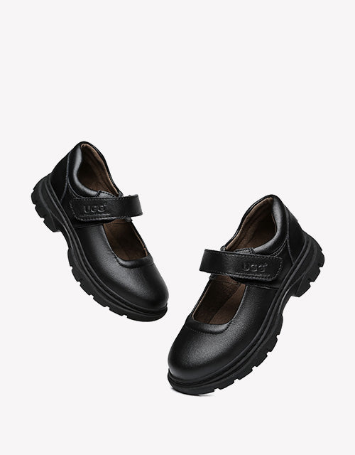 Australian Shepherd Chris Kids Leather School Shoes with Removable Insole-School Shoes-PEROZ Accessories