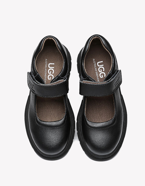 Australian Shepherd Chris Kids Leather School Shoes with Removable Insole-School Shoes-PEROZ Accessories