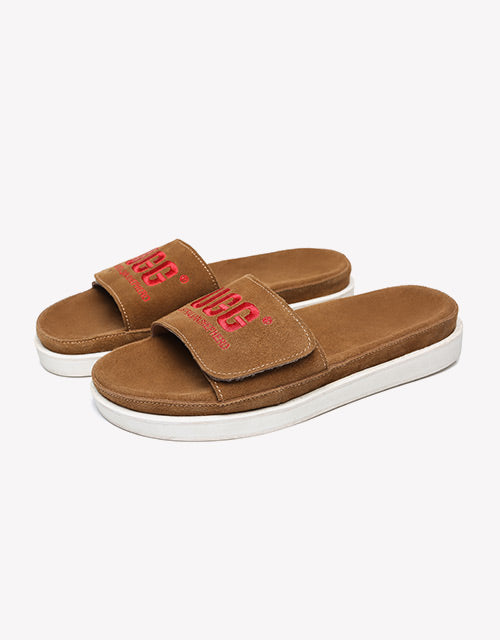 Australian Shepherd Women Slides Suede Gina-Slides-PEROZ Accessories