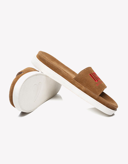 Australian Shepherd Women Slides Suede Gina-Slides-PEROZ Accessories