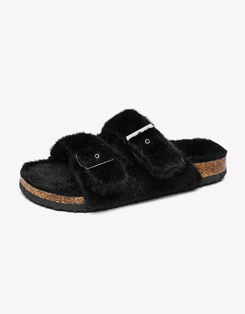 Australian Shepherd UGG Women Fluffy Flat Sandal Slide Myla-Slides-PEROZ Accessories