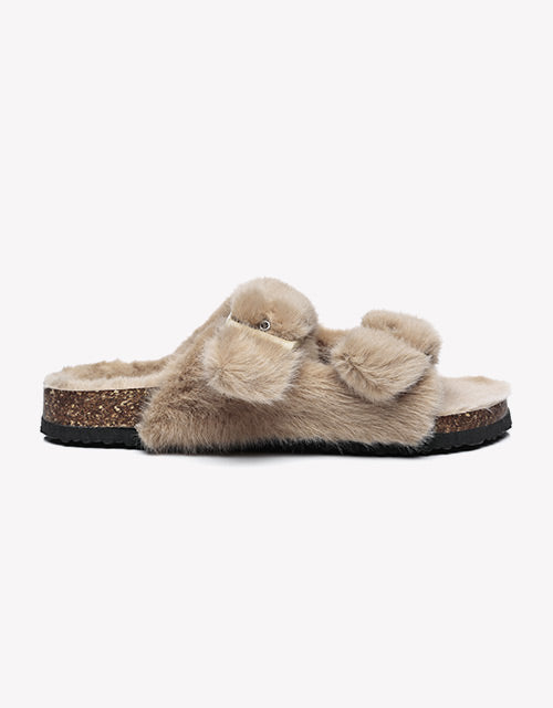 Australian Shepherd UGG Women Fluffy Flat Sandal Slide Myla-Slides-PEROZ Accessories