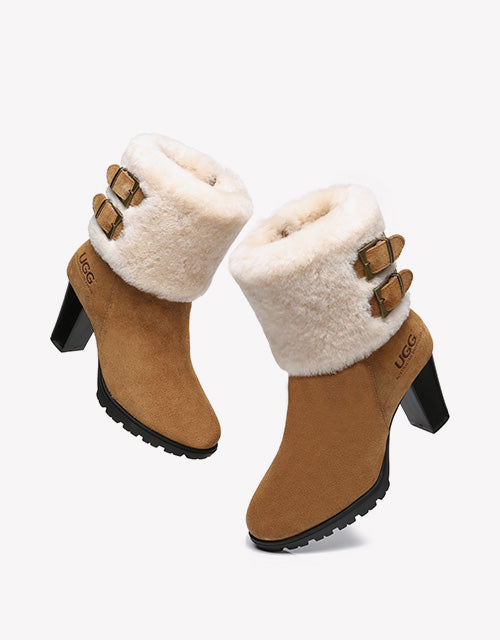 Australian Shepherd UGG Boots Women Shearling Heels Style Candice-Boots-PEROZ Accessories