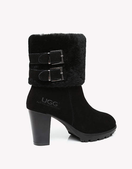 Australian Shepherd UGG Boots Women Shearling Heels Style Candice-Boots-PEROZ Accessories
