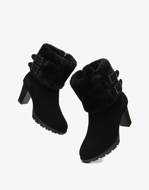 Australian Shepherd UGG Boots Women Shearling Heels Style Candice-Boots-PEROZ Accessories