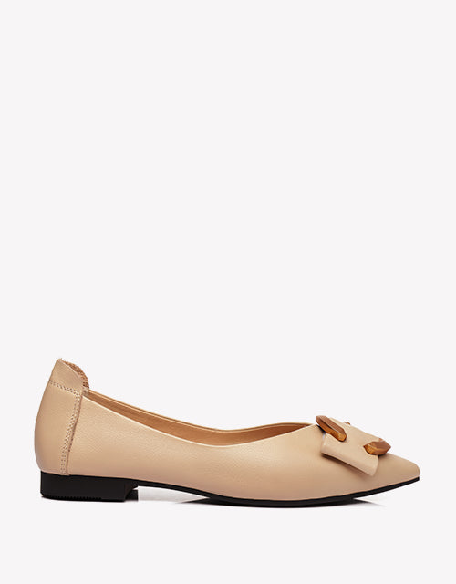 Australian Shepherd Pari Pointed Toe Ballet Flat with Metal Buckle Décor-Flats-PEROZ Accessories