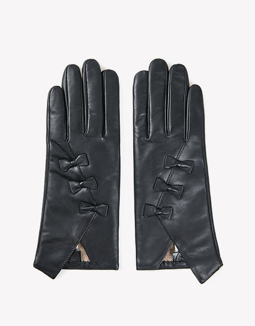 Australian Shepherd Sheepskin Wool Ladies Leather Gloves Belinda-Gloves-PEROZ Accessories