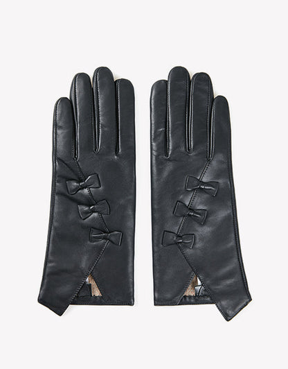 Australian Shepherd Sheepskin Wool Ladies Leather Gloves Belinda-Gloves-PEROZ Accessories