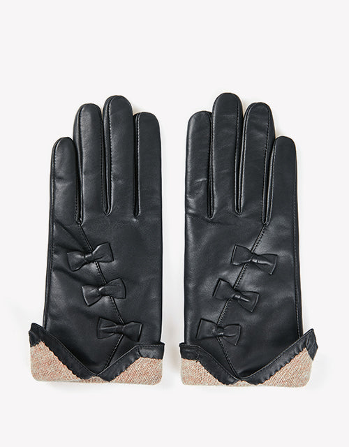 Australian Shepherd Sheepskin Wool Ladies Leather Gloves Belinda-Gloves-PEROZ Accessories