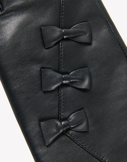 Australian Shepherd Sheepskin Wool Ladies Leather Gloves Belinda-Gloves-PEROZ Accessories