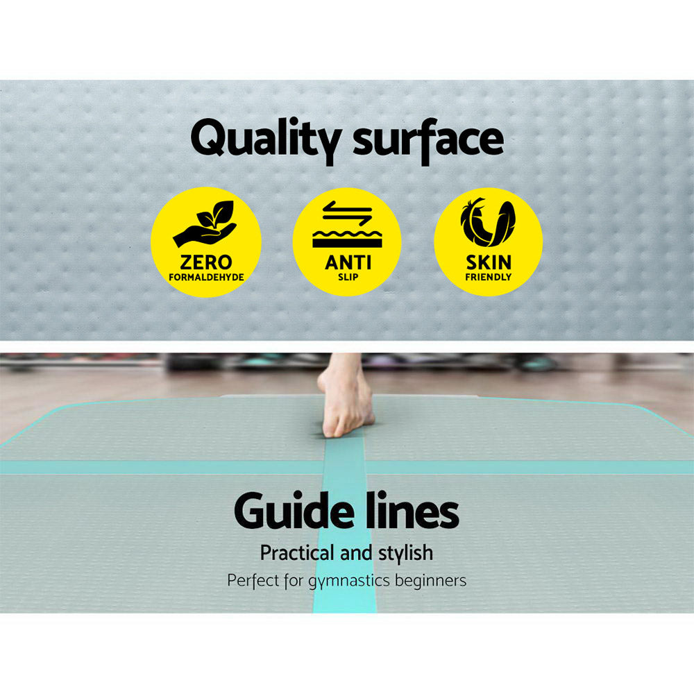 Everfit GoFun 5X1M Inflatable Air Track Mat Tumbling Floor Home Gymnastics Green-Sports &amp; Fitness &gt; Fitness Accessories-PEROZ Accessories