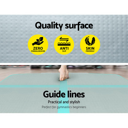 Everfit GoFun 5X1M Inflatable Air Track Mat Tumbling Floor Home Gymnastics Green-Sports &amp; Fitness &gt; Fitness Accessories-PEROZ Accessories