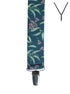 BRACES. Y-Back with Nickel Clips. Ali Wilkinson Flowering Gum Print. Teal. 35mm width.-Braces-PEROZ Accessories
