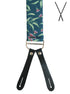 BRACES. X-Back with Leather Ends. Ali Wilkinson Flowering Gum Print. Teal. 35mm width.-Braces-PEROZ Accessories