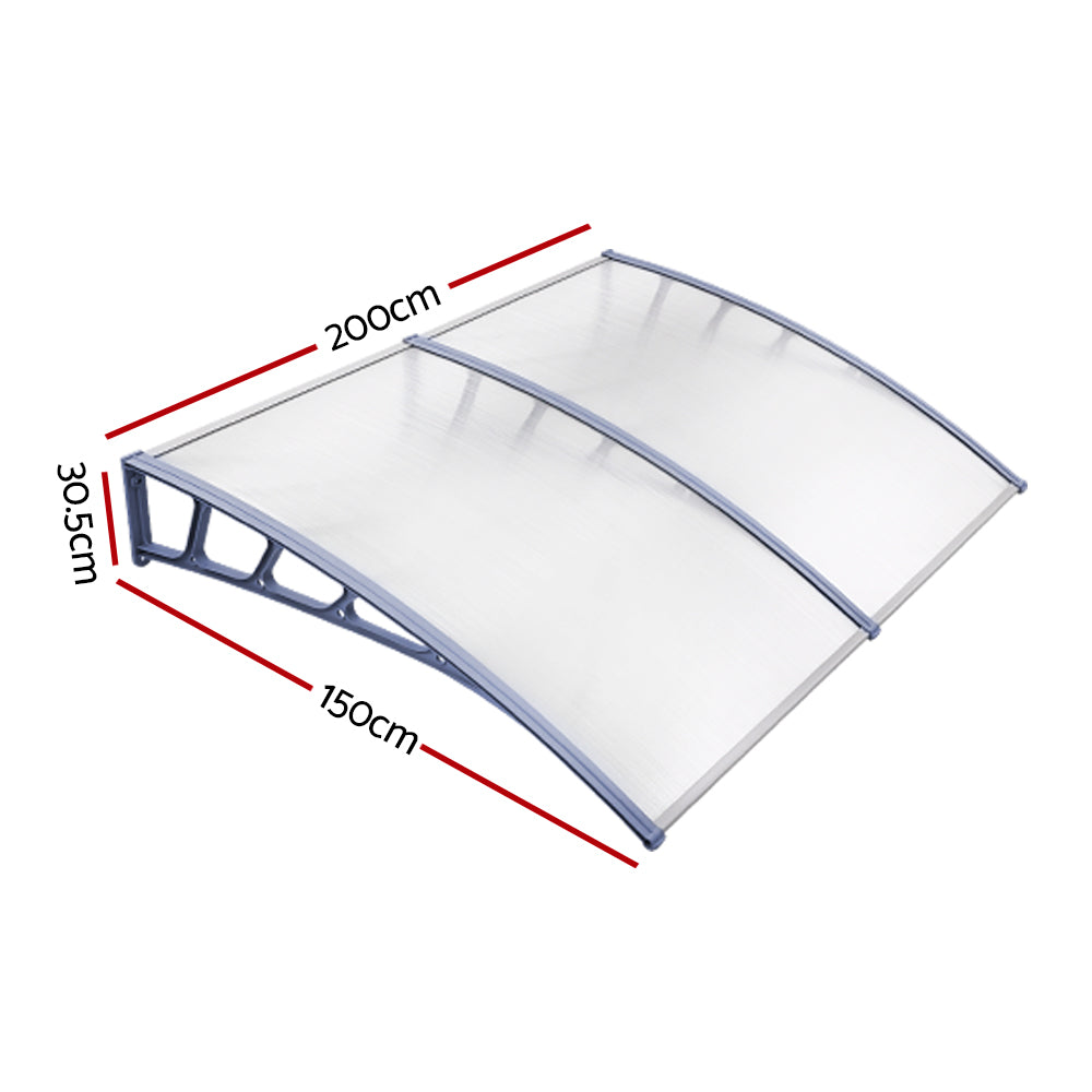 Instahut Window Door Awning Door Canopy Outdoor Patio Sun Shield 1.5mx2m DIY-Home &amp; Garden &gt; Shading-PEROZ Accessories