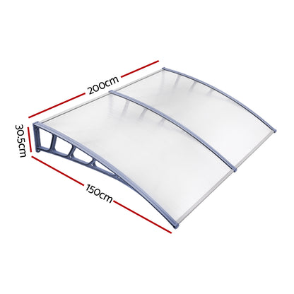 Instahut Window Door Awning Door Canopy Outdoor Patio Sun Shield 1.5mx2m DIY-Home &amp; Garden &gt; Shading-PEROZ Accessories