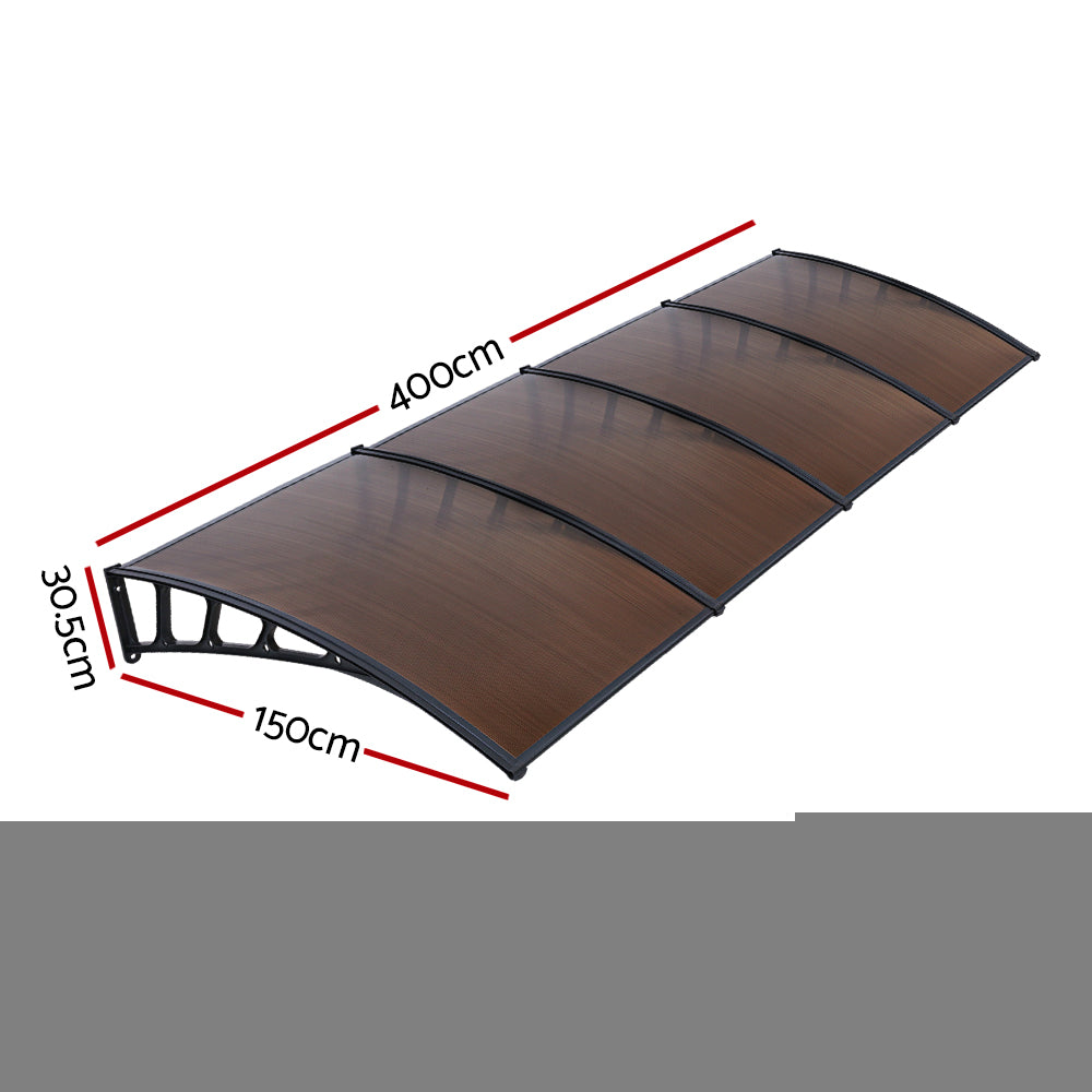 Instahut Window Door Awning Door Canopy Outdoor Patio Cover Shade 1.5mx4m DIY BR-Home &amp; Garden &gt; Shading-PEROZ Accessories